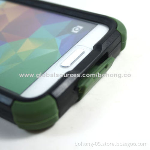 King Tun PC + TPU 4-in-1 Cases for Samsung S5, different colors available, 500 pieces MOQ each color